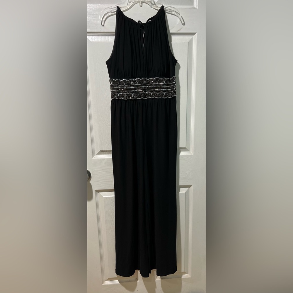 Elegant Black Beaded Jumpsuit